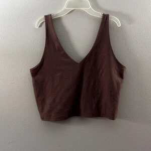 Abercrombie & Fitch Soft A&F Collection Cropped Brown V-neck Tank Top size M